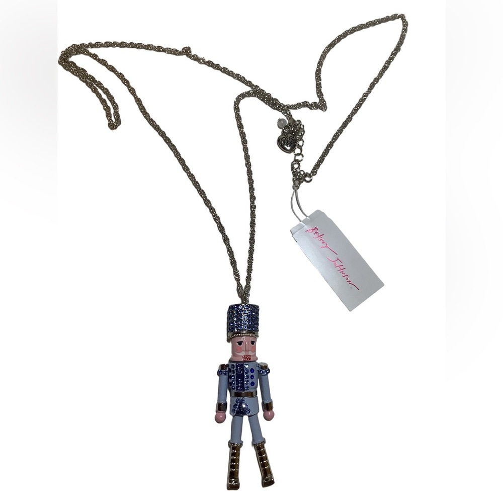 Betsey Johnson Christmas Holiday Nutcracker Long Pendant Necklace New